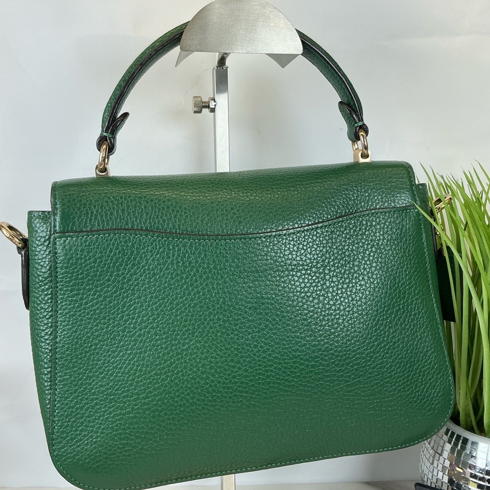 Coach Marlie Suede Emerald‎ Hunter Green Satchel Hand Shoulder Crossbody Bag - Picture 8 of 15